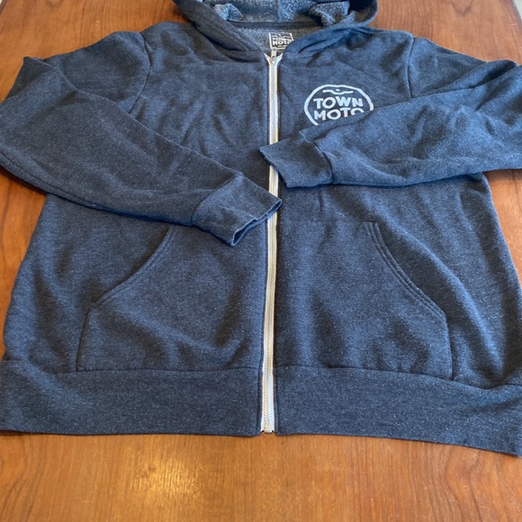 Town Moto Light fleece zip up hoodie! Large - Picture 2 of 6